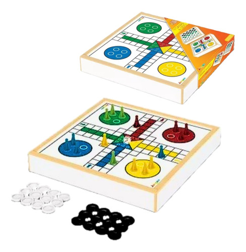 Jogo De Damas E Ludo Jogo De Tabuleiro Em Mdf Junges 2 Em 1